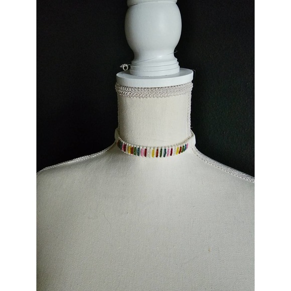 Vintage Plastic Bead Choker with Hook Clasp, Rainbow, Pride, Great Condition - Picture 1 of 5